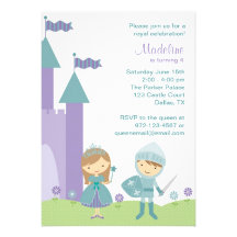 Invitations de princesse et de chevalier
