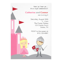 Invitations de princesse et de chevalier