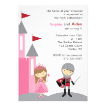 Invitations de princesse et de chevalier