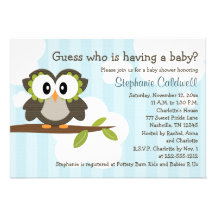 Invitations d'invitations de baby shower de hibou 