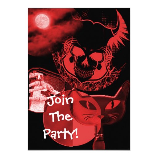 Invitations effrayantes rouges de partie de Hallow