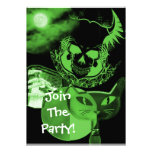 Invitations effrayantes vertes de partie de Hallow