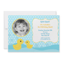 Invitations en caoutchouc d'anniversaire de canard