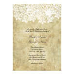Invitations florales blanches vintages de mariage