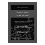 Invitations floraux noirs de mariage de modèle de 