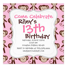 Invitations Girly roses mignonnes d'anniversaire d