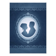 Invitations gothiques victoriennes bleues de maria