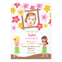 Invitations hawaïennes d'anniversaire de photo de 