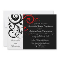 Invitations inverses noires/blanches/rouges de mar