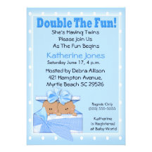 Invitations jumelles de baby shower de garçons d'A