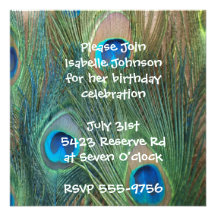 Invitations magnifiques d'anniversaire de paon