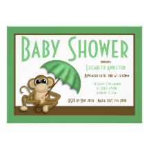 Invitations mignonnes de baby shower de vert de si