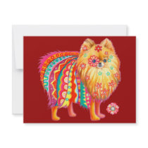 Invitations mignonnes de Pomeranian pour toute occ