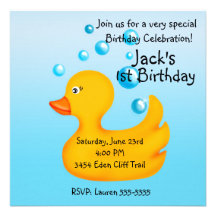 Invitations mignonnes en caoutchouc d'anniversaire