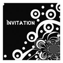 Invitations noires et espace libre de style blanc 