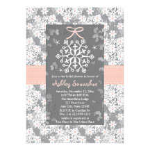 Invitations nuptiales de douche de flocon de neige