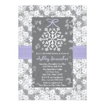 Invitations nuptiales de douche de flocon de neige