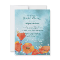 Invitations nuptiales floraux de douche de pavot m