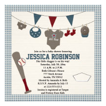 Invitations orientées de baby shower de base-ball