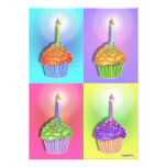 Invitations - petits gâteaux d'anniversaire d'art 