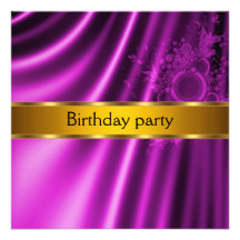 Invitations pourpres chaudes de fête d'anniversair