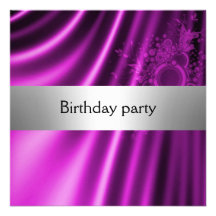 Invitations pourpres chaudes de fête d'anniversair