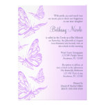 Invitations pourpres de bat mitzvah de papillon de