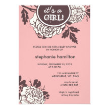 Invitations roses de baby shower de fleur