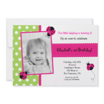 Invitations roses de fête d'anniversaire de photo 