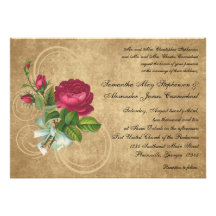 Invitations roses de mariage de fuchsia vintage