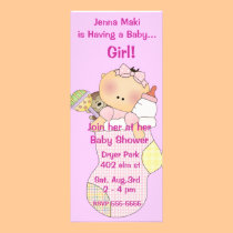 Invitations roses de partie de baby shower de fill invitations