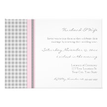 Invitations roses grises de renouvellement de voeu