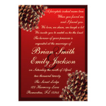 Invitations rouge-brun rustiques de mariage de côn