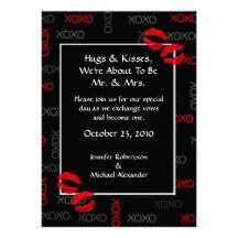 Invitations rouges noires de mariage d'étreintes e
