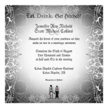 Invitations squelettiques gothiques de mariage de 