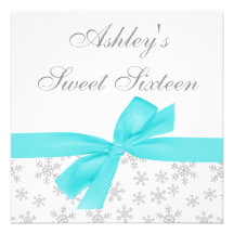 Invitations turquoises du bonbon 16 à arc de floco
