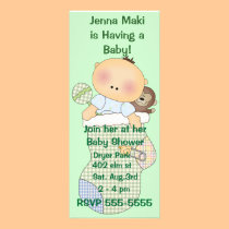 Invitations vertes de partie de baby shower invitations