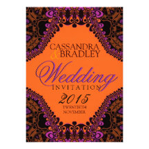 Invitations vibrantes de mariage de dentelle de Bo
