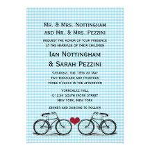 Invitations vintages de mariage de bicyclette