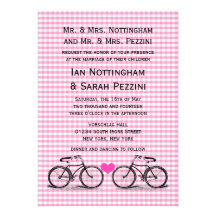Invitations vintages de mariage de bicyclette
