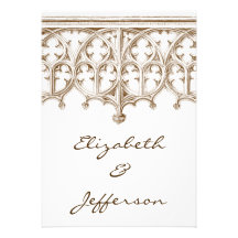 Invitations vintages de mariage de cathédrale de s