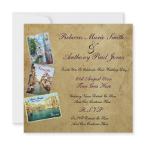 Invitations vintages de mariage de Venise