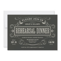 Invitations vintages uniques de dîner de répétitio