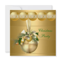 Invitez les boules d'or de fête de Noël Bristol Personnalisé
