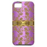 iPhone 5 Elegant Elegant Lila Gouden Damast Bloeme iPhone 5 Case