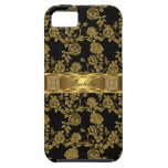 iPhone 5 Elegant Elegant Zwart Gouden Damast Bloem iPhone 5 Hoesjes