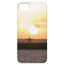 iPhone 5 Geval - Surfer in de Zonsondergang iPhone 5 Hoesjes