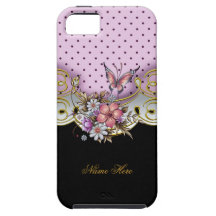 iPhone 5 Mooie Roze Gouden Zwarte Witte Vlinder iPhone 5 Cases