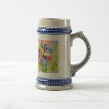 "Iris pourpre" Stein Mugs