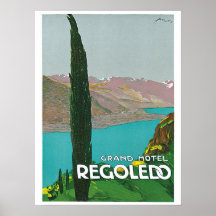 Italiaanse de reisadvertentie van vintage Como van Afdruk